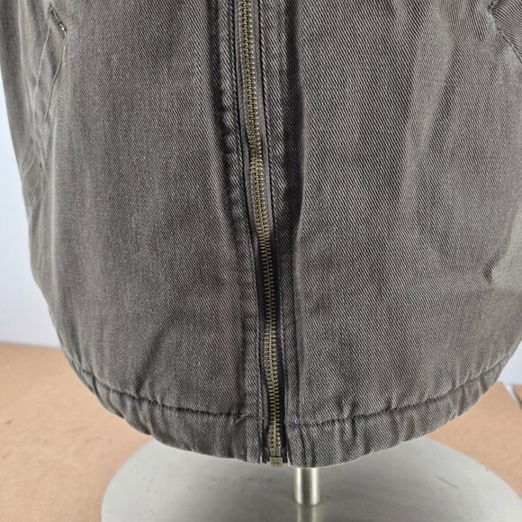 Wolverine Mens Canvas Vest Sherpa Lined Faded Brown Full Zip Size Large - Picture 5 of 10